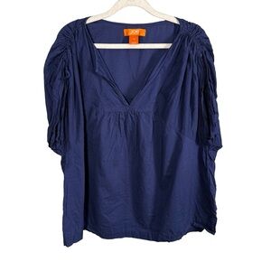 Joe Fresh Deep Blue Lightweight Dolman Sleeve Blouse Size L Minimalist Relaxed